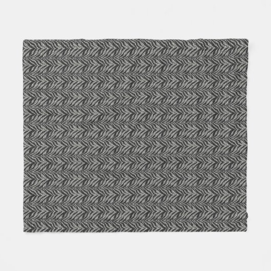 Silver Grey Zebra Stripes Pattern Fleece Deken (Voorkant (Horizontaal))