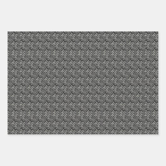 Silver Grey Zebra Stripes Pattern Inpakpapier Vel (Voorkant 2)