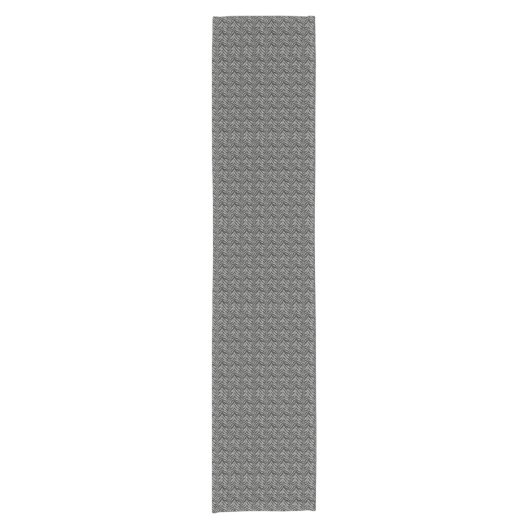 Silver Grey Zebra Stripes Pattern Korte Tafelloper (Voorkant)