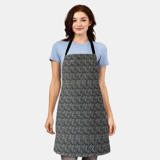 Silver Grey Zebra Stripes Pattern Schort (Gedragen)