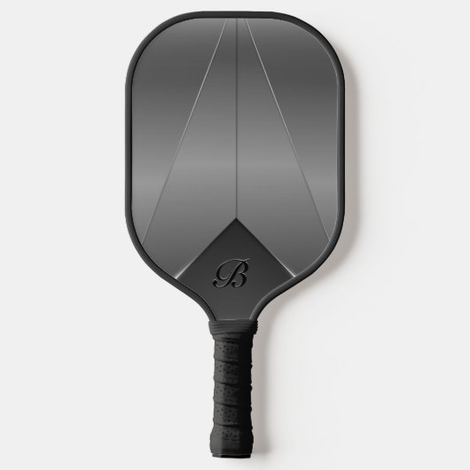 Silver grijs metalen geometrisch ontwerp pickleball paddle (Achterkant)