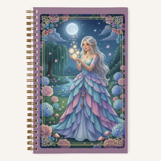 Silver Hair Fairy & Shimmering Petal Gown Journal (Recto)
