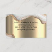 Silver Hairdresser Gradient Glitter Modern Visitekaartje (Achterkant)