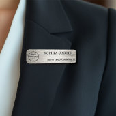 Silver Hairline Classic Name Badge Custom