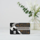 Silver Hammer Home Silhouette Handyman Tools Visitekaartje (Staand voorkant)