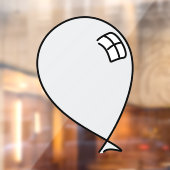Silver Happy Balloon Raamsticker (Vel 2)