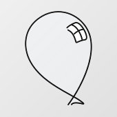 Silver Happy Balloon Raamsticker (Vel)