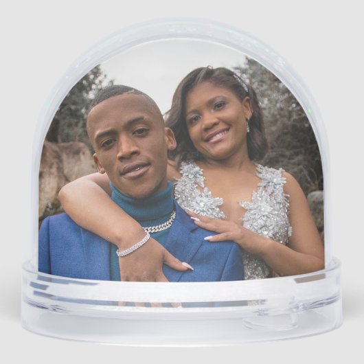 Silver hart 25th bruiloft aangepaste naam sneeuwbol (Achterkant)