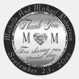 Silver Hartelijk dank voor uw klassieke ronde Stic Sticker