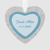 Silver Heart Blue Baby Boy First Christmas (dos)