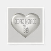 Silver Heart Jubileum Servetten (Voorkant)