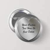 Silver Heart Lijst Button Pin (Voorkant /achterkant)