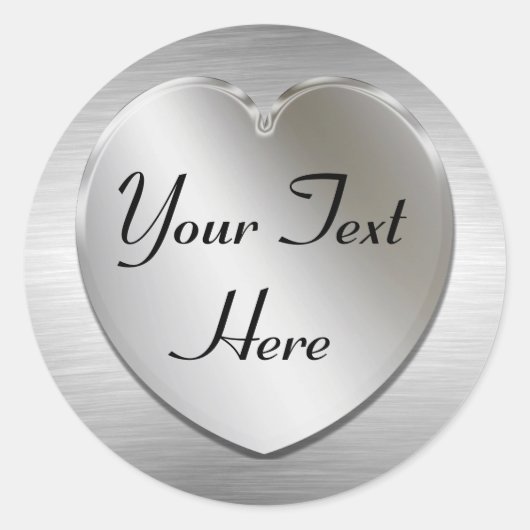Silver Heart om Stickers te personaliseren (Voorkant)