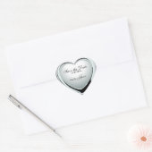 Silver Heart Pendant Bewaar de Datum Hart Sticker (Envelop)