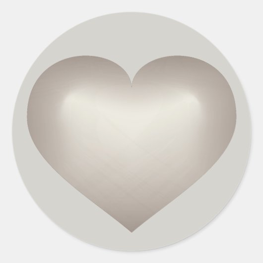 Silver Heart Ronde Sticker (Voorkant)