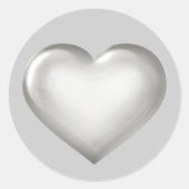 Silver Heart Ronde Sticker (Voorkant)