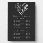 Silver Heart Salon Prix Menu Plaque (Devant)