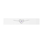 Silver Heart Wedding Invitation Belly Band Uitnodigingen Wikkel (Vlak)