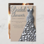 Silver Hearts bruids douche uitnodiging (Voorkant / Achterkant)