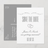 Silver Hearts en Sparkle Wedding Briefkaart van de (Voorkant / Achterkant)