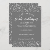 Silver Hearts Wedding Save the Date Kaart (Voorkant / Achterkant)