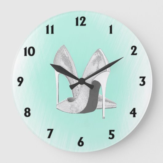 Silver Heet Mint Green Grote Klok (Voorkant)