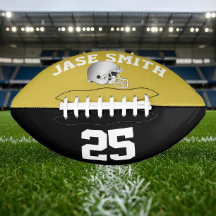 Silver Helmet Gold Black・Aangepast American Football