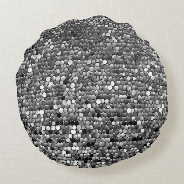 Silver Here AI art Rond Kussen (Achterkant)