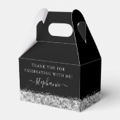 Silver High Heels Glitter Confetti Elegant Black Bedankdoosjes (Achterkant)