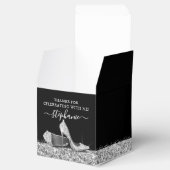 Silver High Heels Glitter Glam Birthday Party Bedankdoosjes (Geopend)