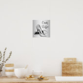 Silver High Hiel Snoep Buffet Sign Poster (Keuken)