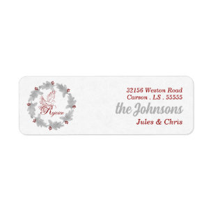 Silver Holiday Wreater met Dove en Rejoice Etiket