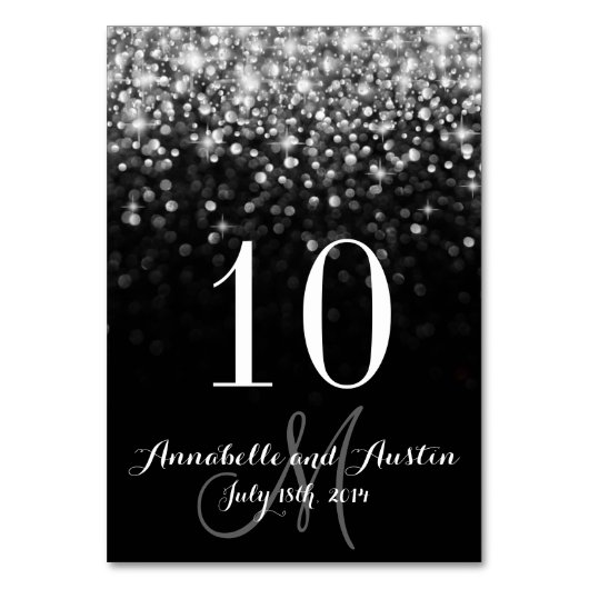 Silver Hollywood Glitz Glam Trouwtafel Kaart (Voorkant)