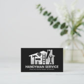 Silver Home Handyman Tools Builder Visitekaartje (Staand voorkant)