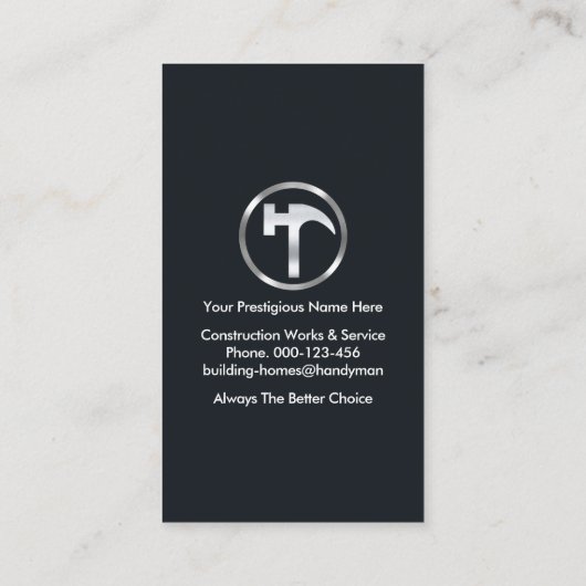 Silver Home Roof Building Construction Visitekaartje (Achterkant)