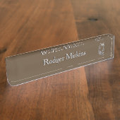 Silver Horse Head Brown Naambordje (Zijkant)