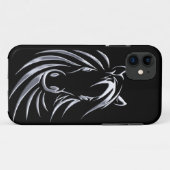 Silver Horse Head op Black Case-Mate iPhone Case (Achterkant (horizontaal))