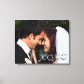 Silver Hugs en Kisses Wedding Photo Canvas Afdruk (Voorkant)