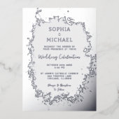 Silver Ice Élégant Mariage Invitation photo hiver (Recto)