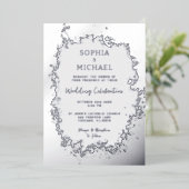 Silver Ice Élégant Mariage Invitation photo hiver (Debout devant)