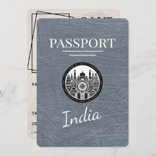 Silver India Passport Bewaar de datum Save The Date