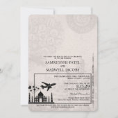 Silver India Passport Wedding Invitation Kaart (Voorkant)