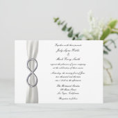 Silver Infinity White bruiloft uitnodiging (Staand voorkant)
