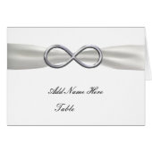 Silver Infinity White Wedding Table Place Card (Voorkant Horizontaal)