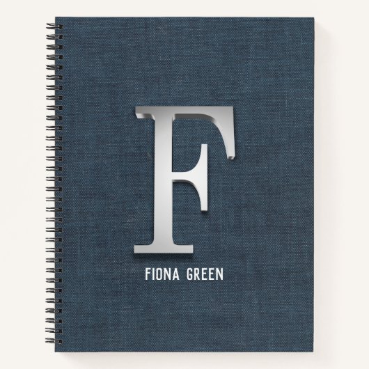 Silver Initiaal canvas Notitieboek (Voorkant)