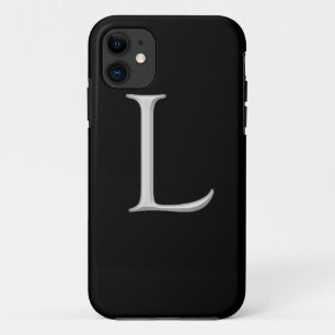 Silver Initial iPhone 5 à peine là Coque