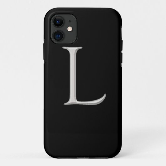 Silver Initial iPhone 5 à peine là Coque (Dos)