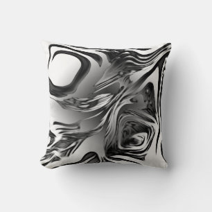 Silver Ink Abstract Kussen
