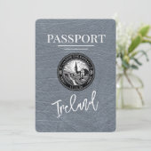 Silver Ireland Passport Save the Date (Staand voorkant)
