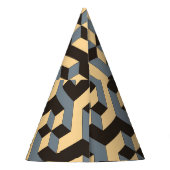 Silver Ivory Geometrische Complex Tegel Feesthoedjes (Achterkant)